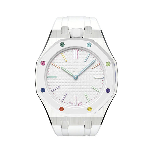 [Plus&Max]OAK POP WHITE STEEL SILICONE STRAP