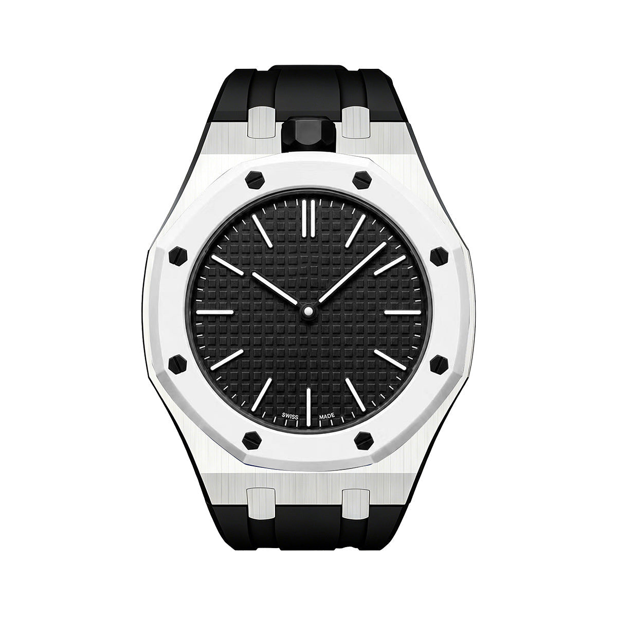 [Plus&Max]OAK POP BLACK STEEL SILICONE STRAP