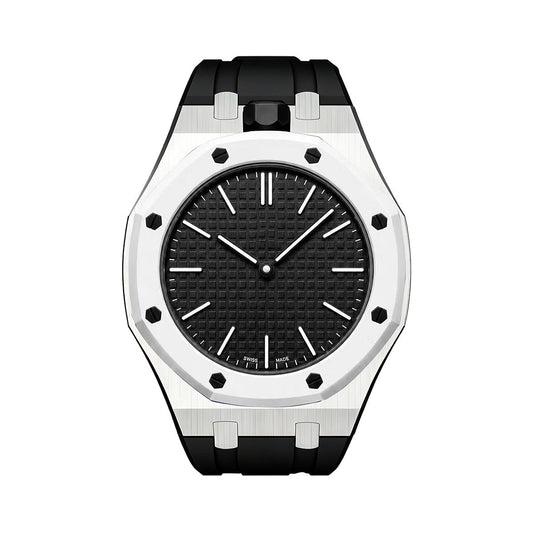 [Plus&Max]OAK POP BLACK STEEL SILICONE STRAP