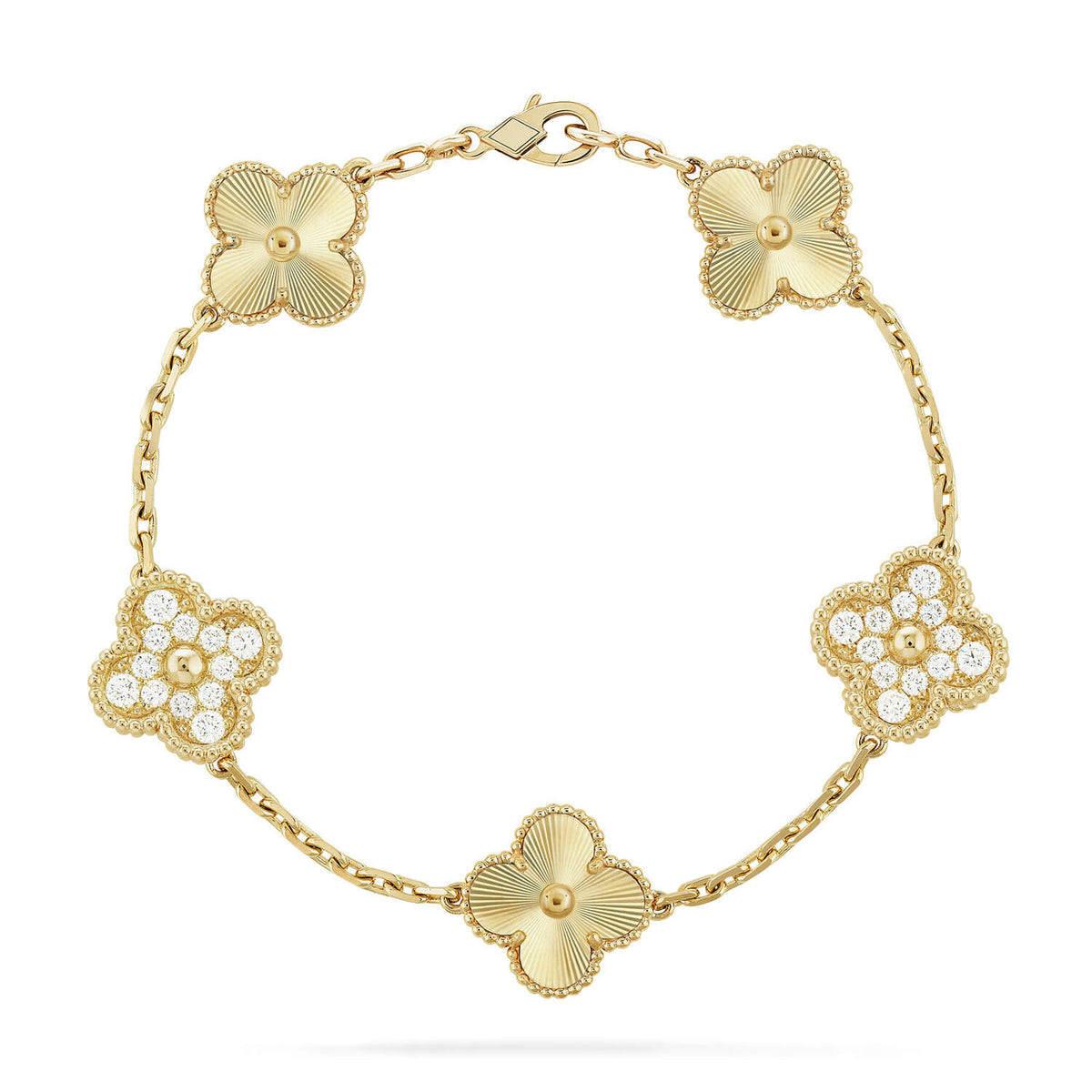 [Plus&Max]LUCKY CLOVER 5-MOTIF BRACELET - LASER COLLECTION
