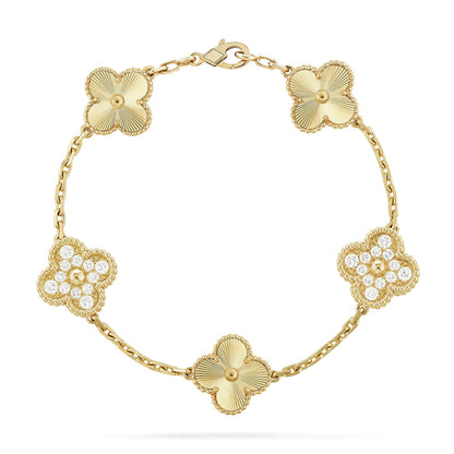 [Plus&Max]LUCKY CLOVER 5-MOTIF BRACELET - LASER COLLECTION