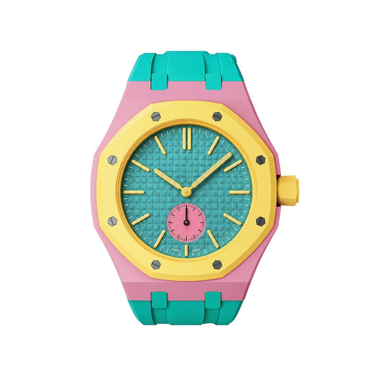 [Plus&Max]OAK POP EXCLUSIVE PINK AND GREEN SILICONE STRAP