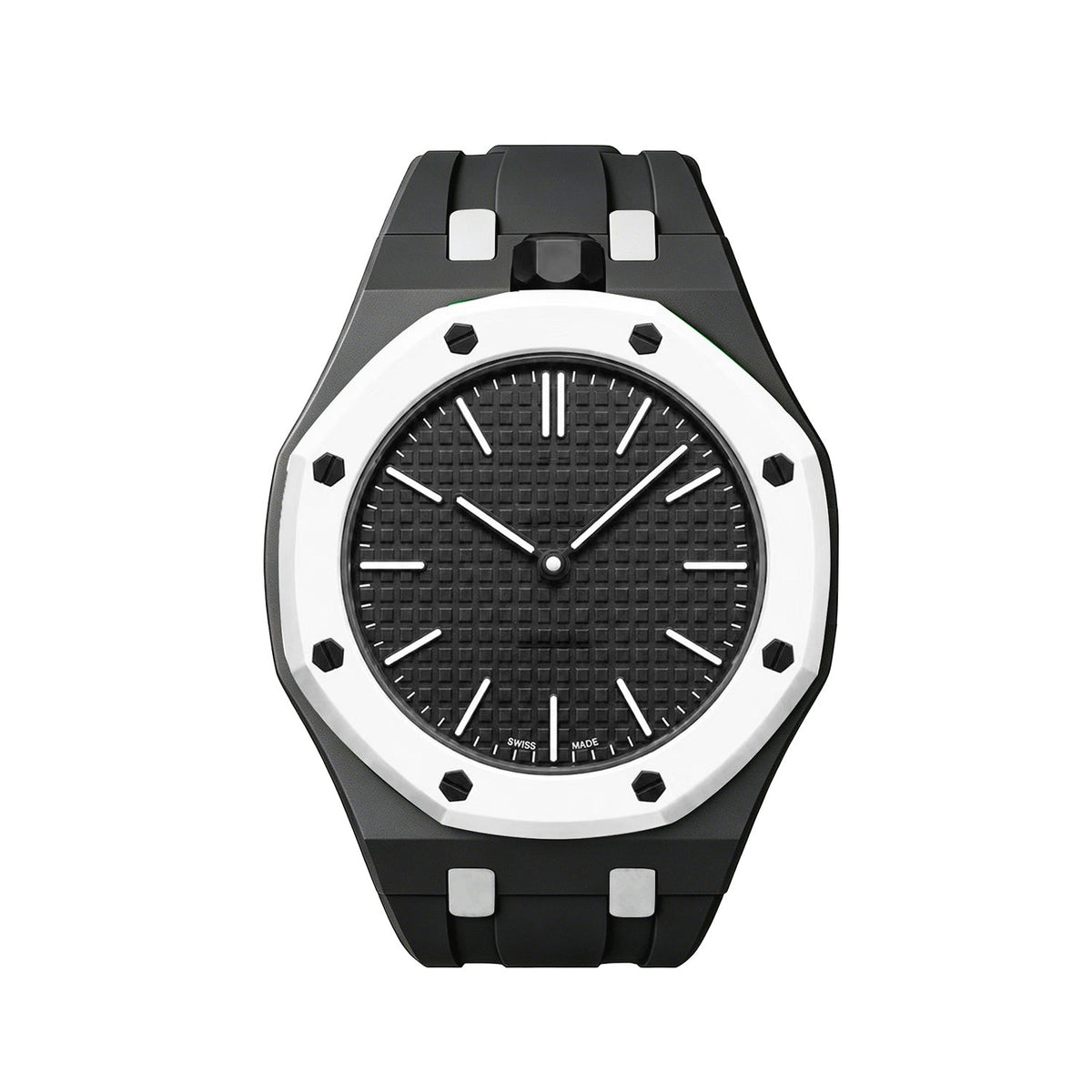 [Plus&Max]OAK POP EXCLUSIVE BLACK AND WHITE SILICONE STRAP