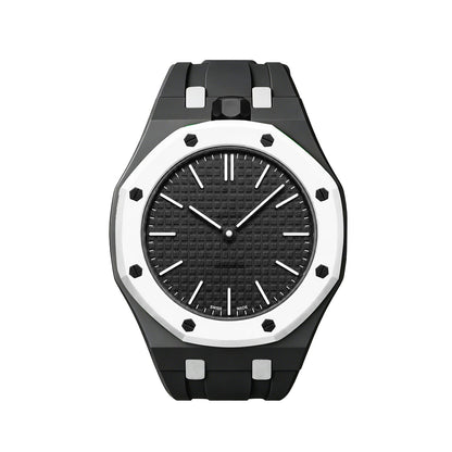[Plus&Max]OAK POP EXCLUSIVE BLACK AND WHITE SILICONE STRAP