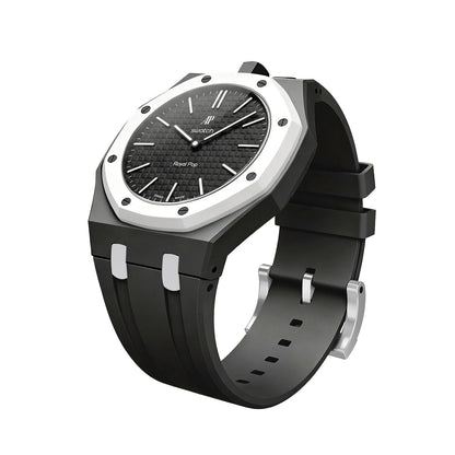 [Plus&Max]OAK POP EXCLUSIVE BLACK AND WHITE SILICONE STRAP