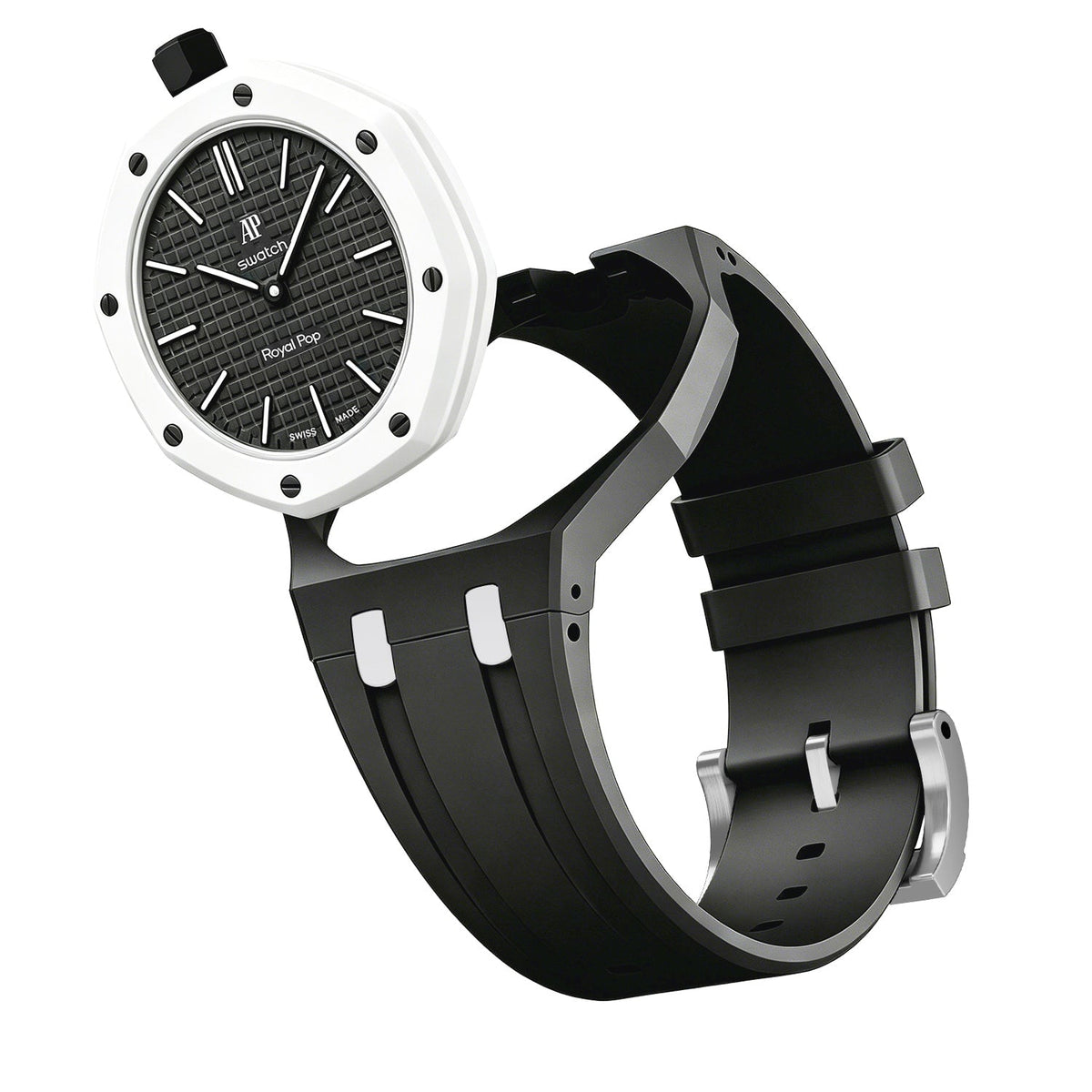 [Plus&Max]OAK POP EXCLUSIVE BLACK AND WHITE SILICONE STRAP