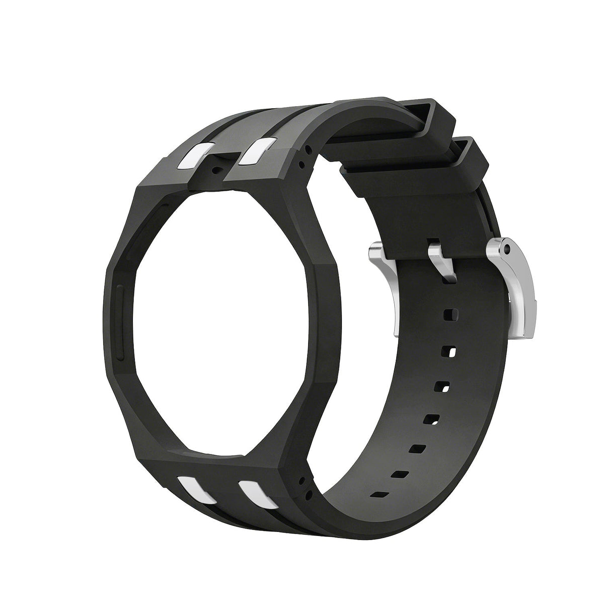 [Plus&Max]OAK POP EXCLUSIVE BLACK AND WHITE SILICONE STRAP
