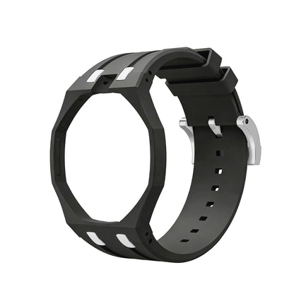 [Plus&Max]OAK POP EXCLUSIVE BLACK AND WHITE SILICONE STRAP
