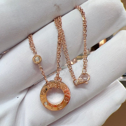 [Plus&Max]LOVE NECKLACE 16MM 2 DIAMONDS