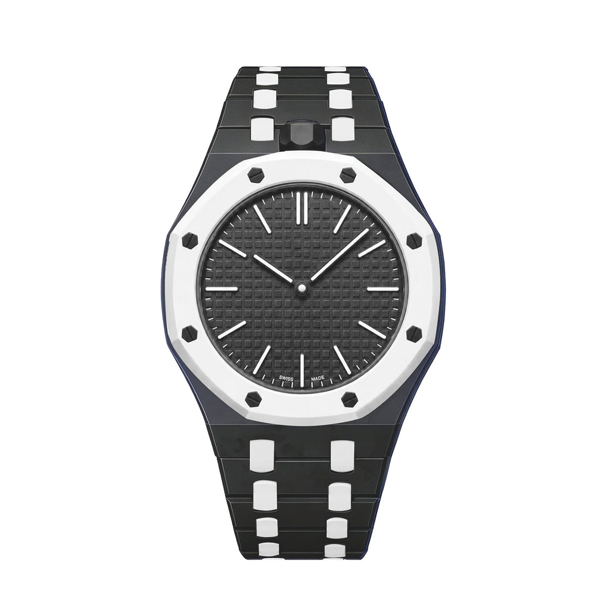 [Plus&Max]OAK POP EXCLUSIVE BLACK AND WHITE BIOCERAMIC STRAP