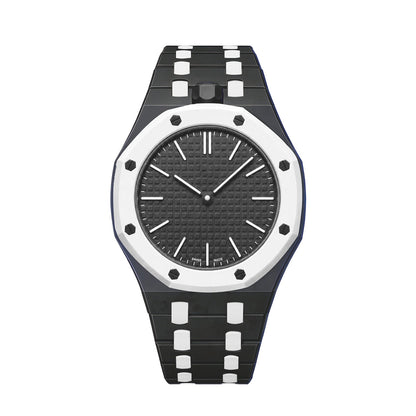 [Plus&Max]OAK POP EXCLUSIVE BLACK AND WHITE BIOCERAMIC STRAP
