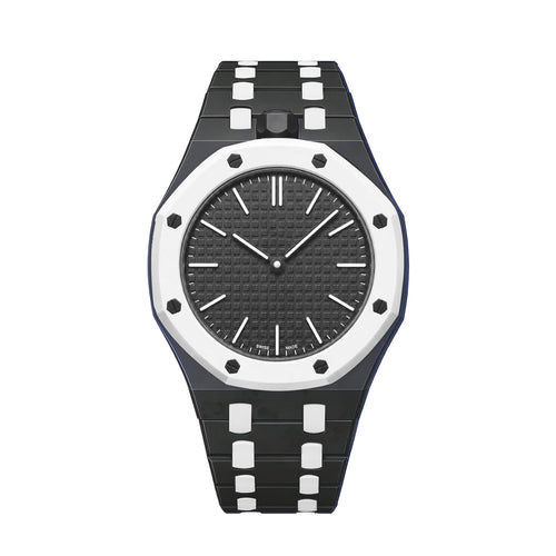 [Plus&Max]OAK POP EXCLUSIVE BLACK AND WHITE BIOCERAMIC STRAP