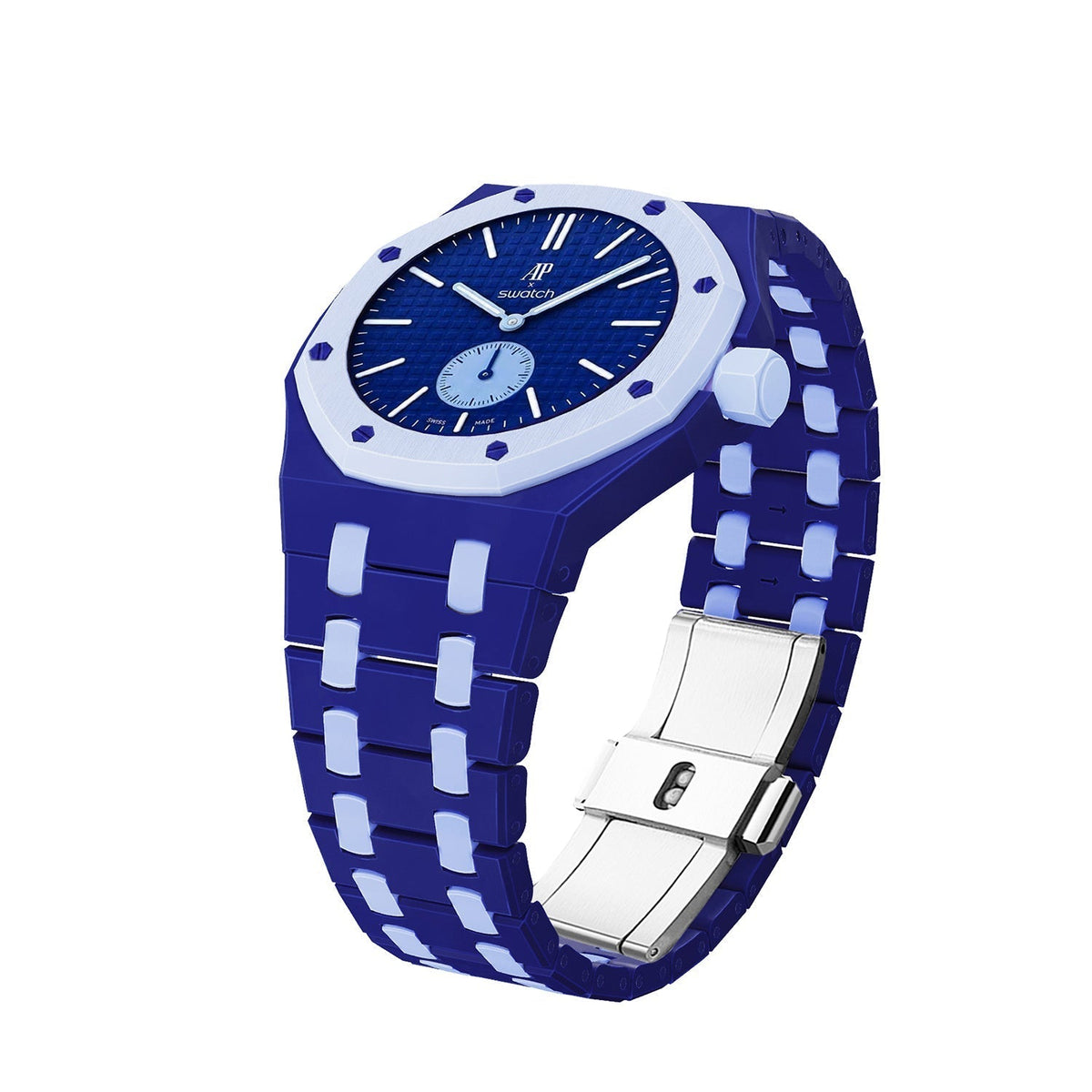 [Plus&Max]OAK POP EXCLUSIVE DARK BLUE AND LIGHT BLUE BIOCERAMIC STRAP