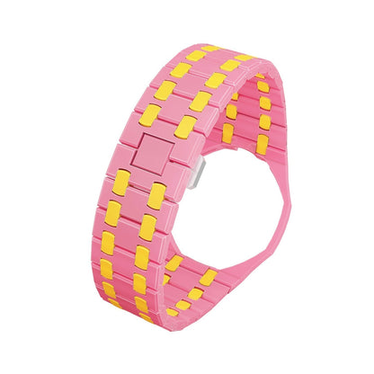 [Plus&Max]OAK POP EXCLUSIVE PINK AND YELLOW BIOCERAMIC STRAP