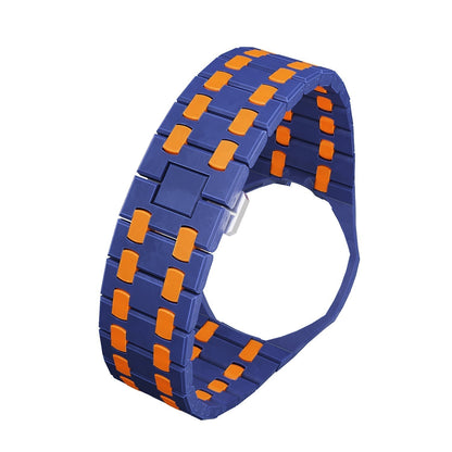 [Plus&Max]OAK POP EXCLUSIVE DARK BLUE AND ORANGE BIOCERAMIC STRAP