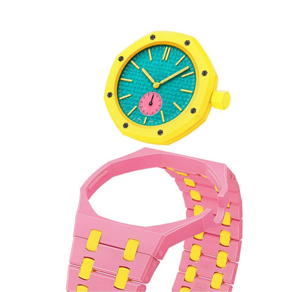[Plus&Max]OAK POP EXCLUSIVE PINK AND YELLOW BIOCERAMIC STRAP