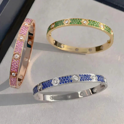 [Plus&Max]Classic 6.1mm Love Bracelet 10-Diamond Full Pavé