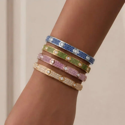 [Plus&Max]Classic 6.1mm Love Bracelet 10-Diamond Full Pavé