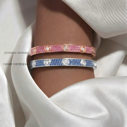 [Plus&Max]Classic 6.1mm Love Bracelet 10-Diamond Full Pavé