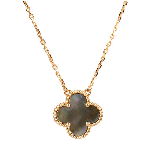 [Plus&Max]CLOVER 15MM  GRAY MOTHER OF PEARL NECKLACE