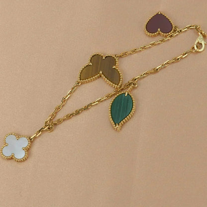 [Plus&Max]LUCKY SPRING 5 MOTIF GOLD BRACELET
