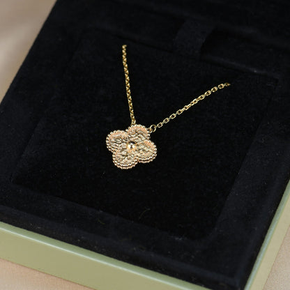 [Plus&Max]CLOVER 15MM  BRONZING NECKLACE