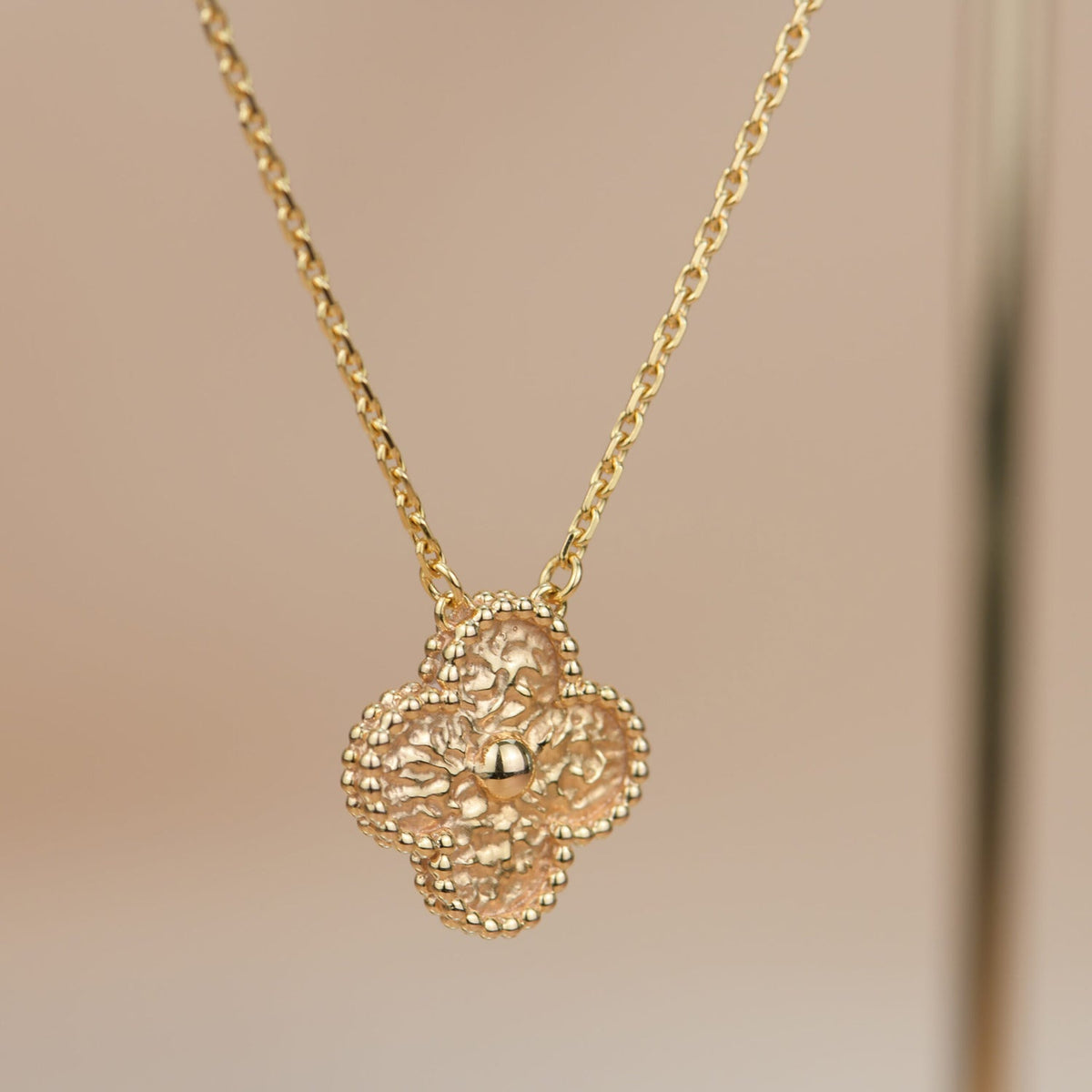 [Plus&Max]CLOVER 15MM  BRONZING NECKLACE