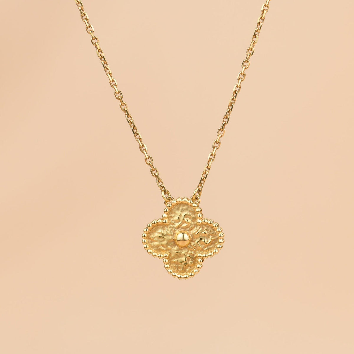 [Plus&Max]CLOVER 15MM  BRONZING NECKLACE