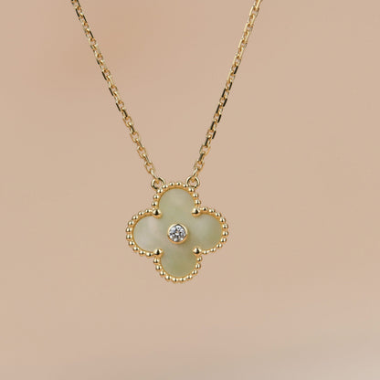 [Plus&Max]CLOVER 15MM DIAMOND GOLD MOTHER OF PEARL NECKLACE