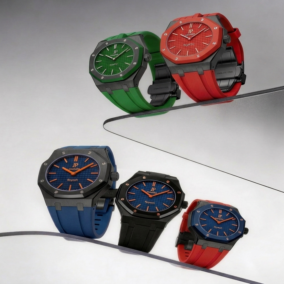 [Plus&Max]OAK POP BLACK STEEL CASE & SILICONE STRAP