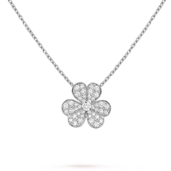 [Plus&Max]CLOVER DIAMOND NECKLACE SILVER