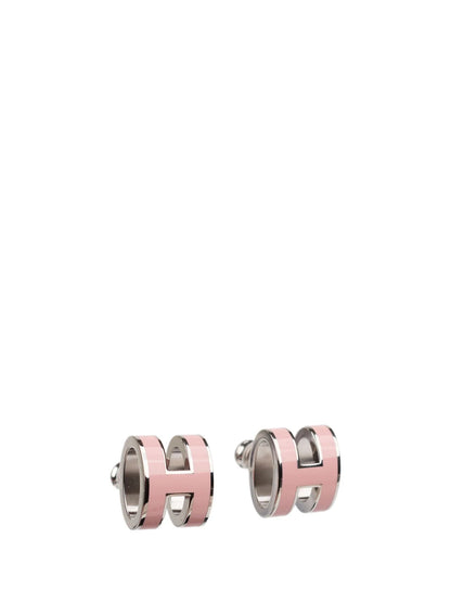 [Plus&Max]MINI POP H SILVER EARRINGS PINK