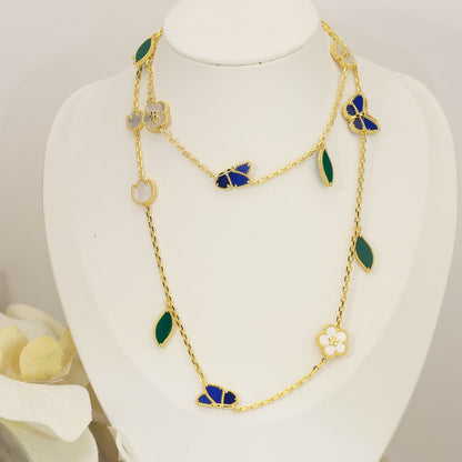 [Plus&Max]LUCKY SPRING BUTTERFLY 15 FLOWER NECKLACE