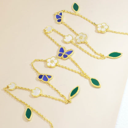 [Plus&Max]LUCKY SPRING BUTTERFLY 15 FLOWER NECKLACE