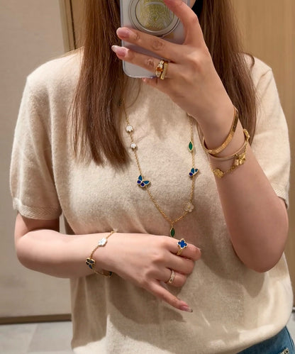 [Plus&Max]LUCKY SPRING BUTTERFLY 15 FLOWER NECKLACE