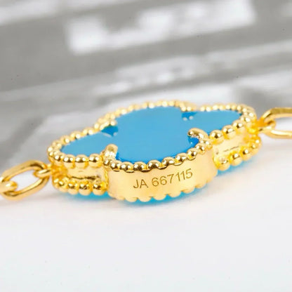 [Plus&Max]LUCKY CLOVER 5-MOTIF BRACELET - TURQUOISE COLLECTION