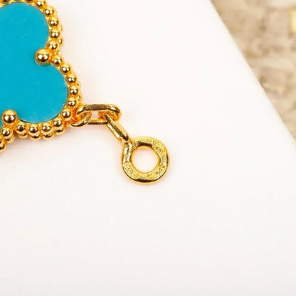 [Plus&Max]LUCKY CLOVER 5-MOTIF BRACELET - TURQUOISE COLLECTION
