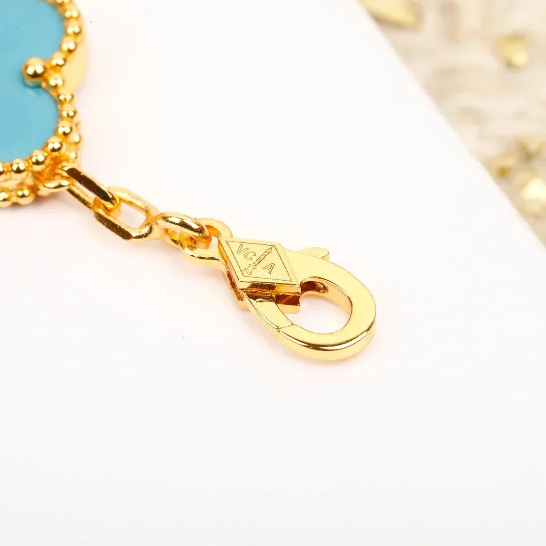 [Plus&Max]LUCKY CLOVER 5-MOTIF BRACELET - TURQUOISE COLLECTION