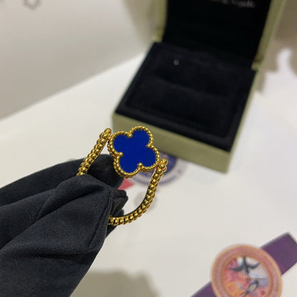 [Plus&Max]CLOVER RIVERSIBLE BLUE AGATE RING