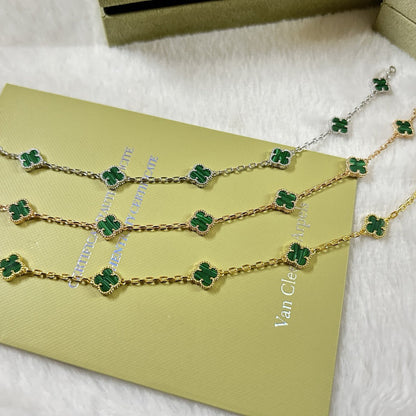 [Plus&Max]CLOVER 6 MOTIF MALACHITE BRACELET