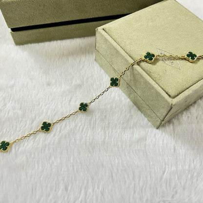 [Plus&Max]CLOVER 6 MOTIF MALACHITE BRACELET