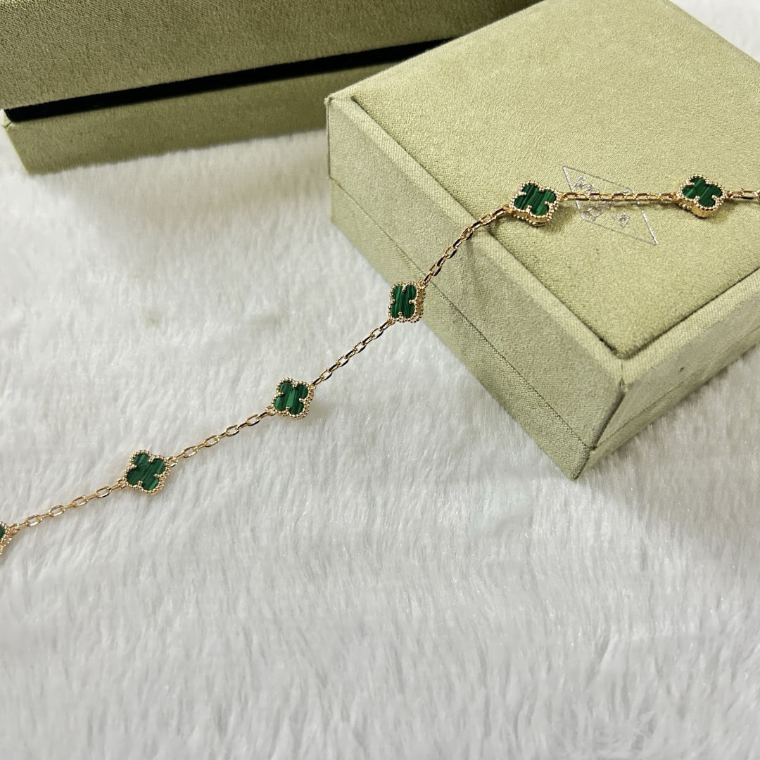 [Plus&Max]CLOVER 6 MOTIF MALACHITE BRACELET