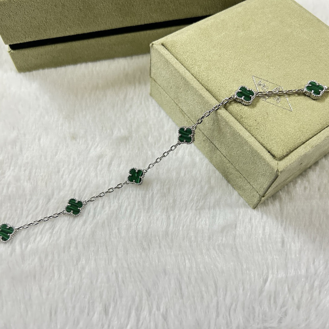 [Plus&Max]CLOVER 6 MOTIF MALACHITE BRACELET