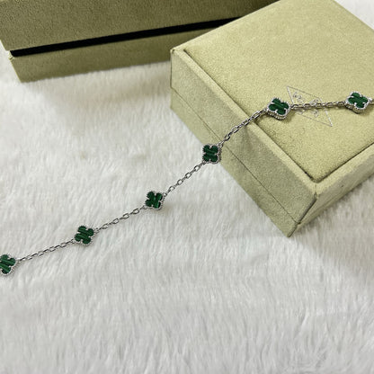 [Plus&Max]CLOVER 6 MOTIF MALACHITE BRACELET