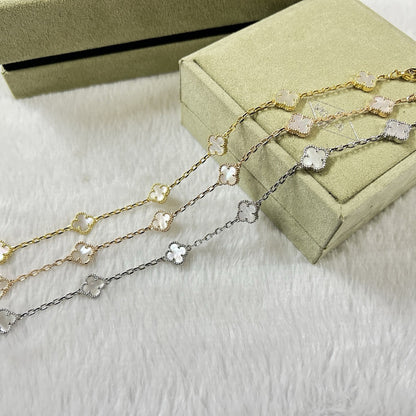 [Plus&Max]CLOVER 6 MOTIF WHITE MOP BRACELET