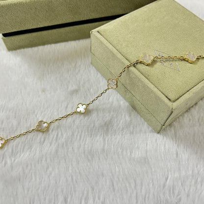 [Plus&Max]CLOVER 6 MOTIF WHITE MOP BRACELET