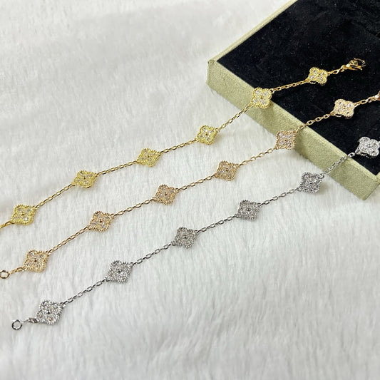 [Plus&Max]CLOVER 6 MOTIF DIAMOND BRACELET