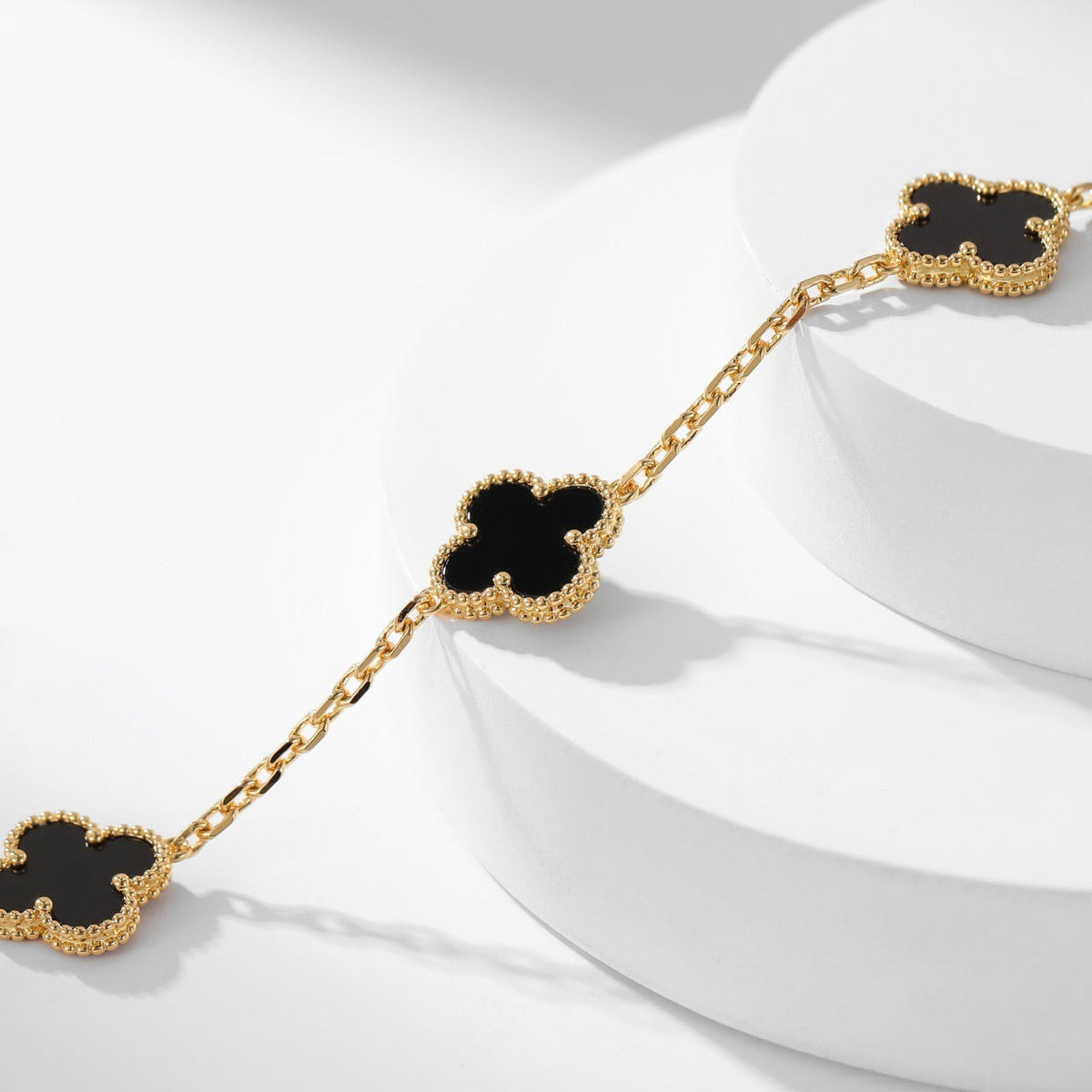 [Plus&Max]CLOVER 10 MOTIFS ONYX NECKLACE