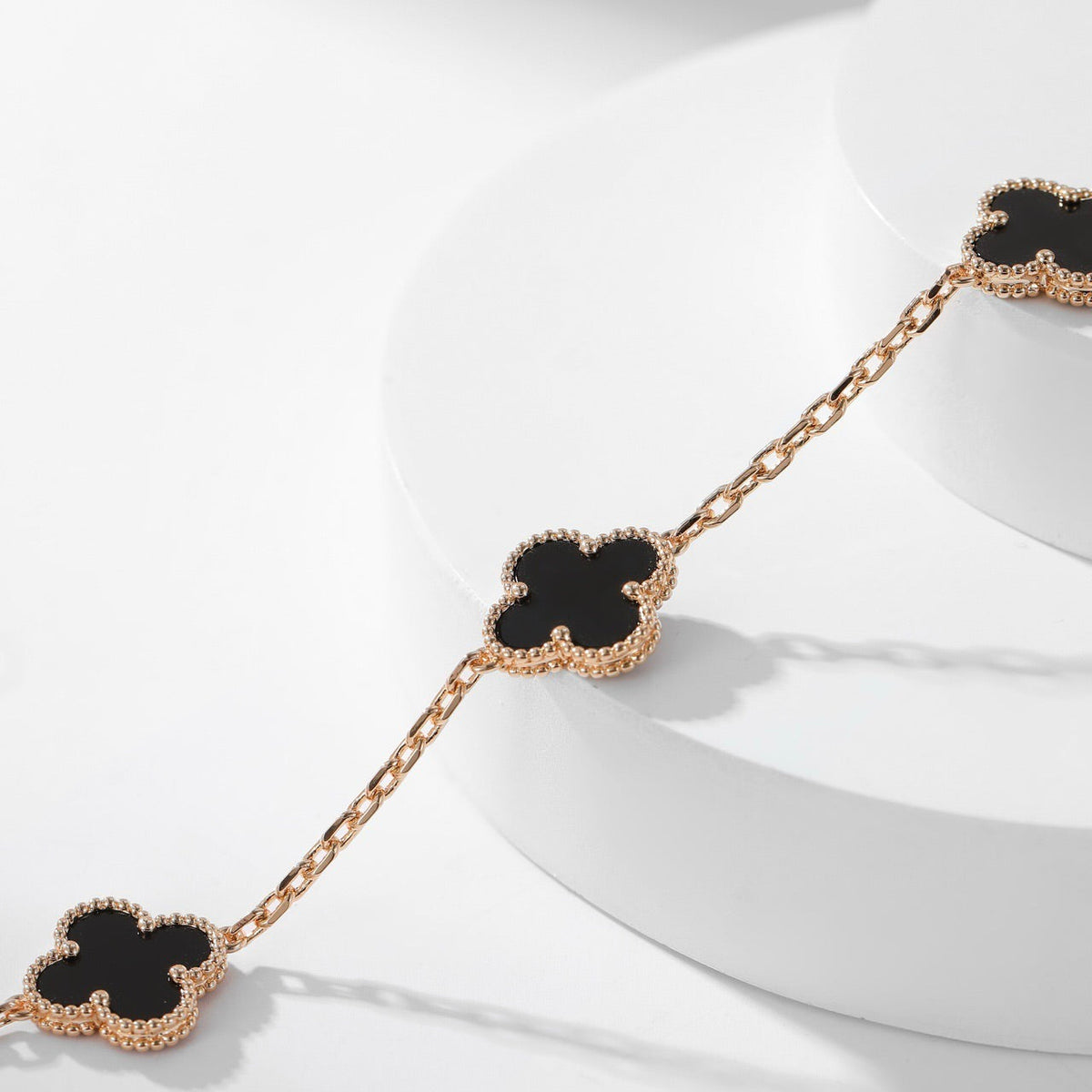 [Plus&Max]CLOVER 10 MOTIFS ONYX NECKLACE