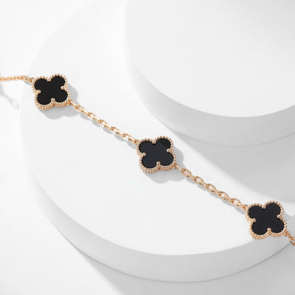 [Plus&Max]CLOVER 10 MOTIFS ONYX NECKLACE